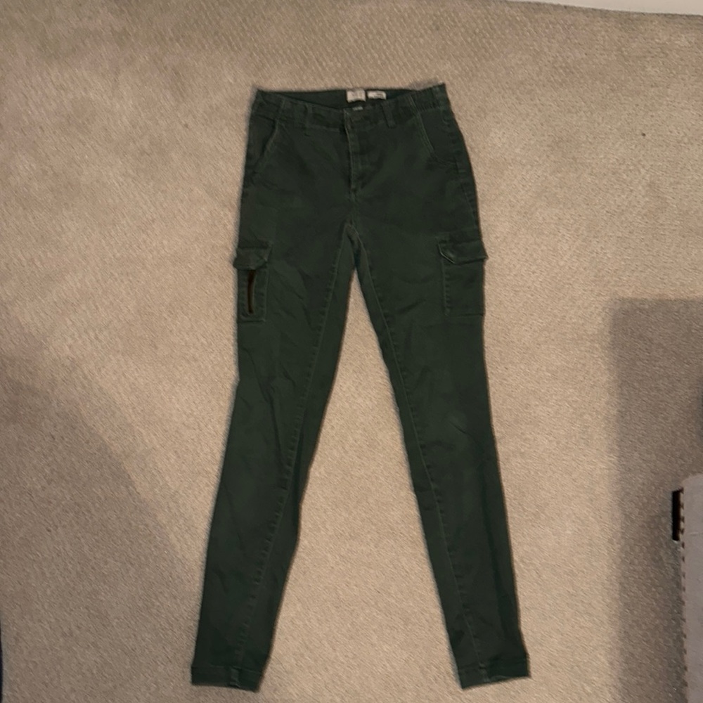 Green skinny cargo pants size 4